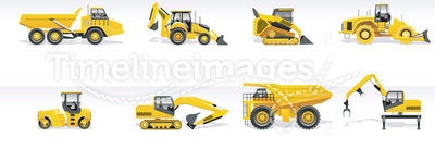 Vector transportation icon set. Tractors