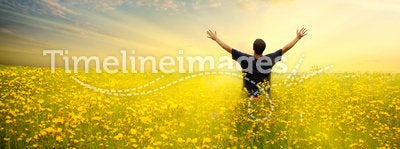 Man in yellow field