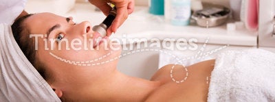 Young woman getting skin cleaning at beauty salon