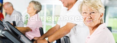 Older people exercising in the gym