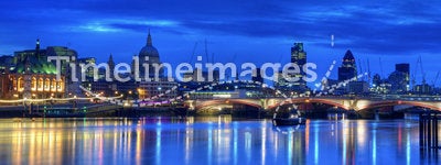 Illuminated London skyline