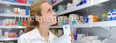 Pharmacist searching medicine