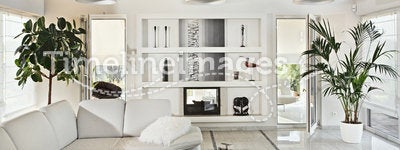 Snow-white living room modern interior