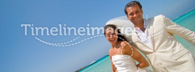 Just Married on Honeymoon Island Beach