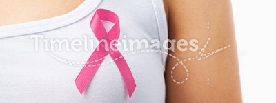 Pink badge to support breat cancer cause