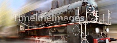 Speed steam engine, locomotive, train, motion blur