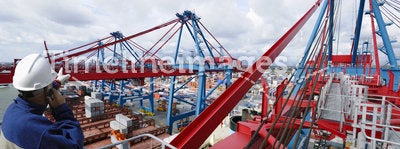 Engineer, containers and cranes
