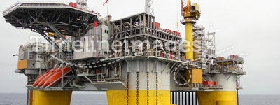 Semi submersible Oil platform in North Sea