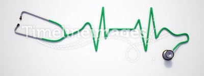 Electrocardiogram shaped stethoscope