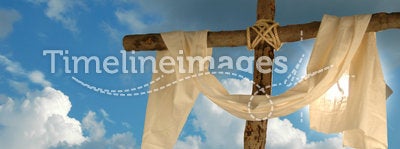 Cross, linen cloth and sky