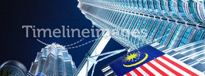 Petronas towers in Kuala Lumpur Malaysia