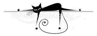 Relax. Black cat silhouette
