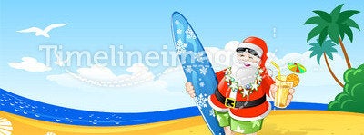 Christmas Santa on the Beach