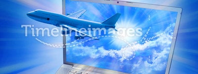 Computer Online Travel Airplane