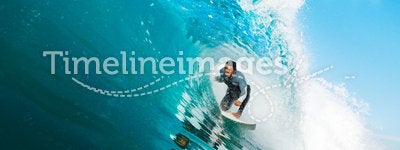 Surfer on perfect Wave