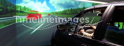 Motor-car simulator for ergonomics research