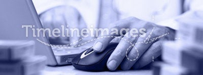 Doctor preparing online internet medical record