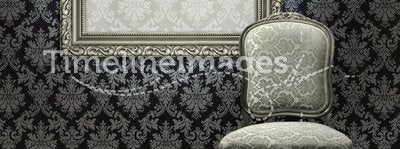 Classic chair and silver frame