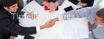 Successful business people closing a deal