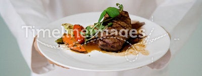 Juicy Steak served by chef