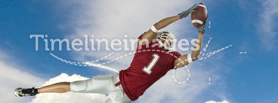 Football Catch With Clouds
