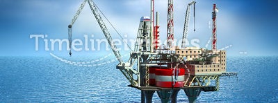 Drilling offshore Platform in sea.