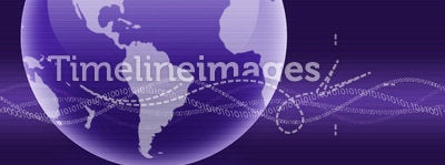 Purple Binary Wave Globe