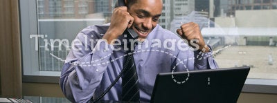Happy and Excited Businessman