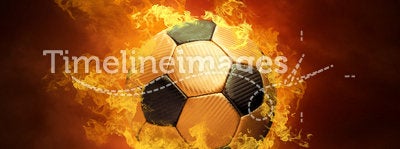 Soccer ball and fire