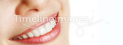 Fresh smile of woman with healthy teeth