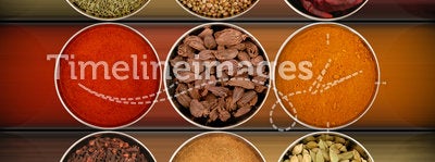 Nine different spices
