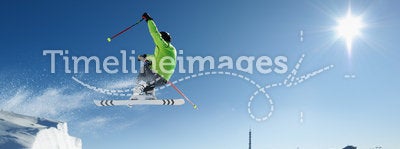 Jumping Skier