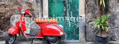 Red scooter