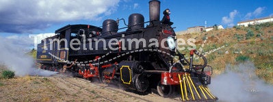 Steam engine train in Patagonia.
