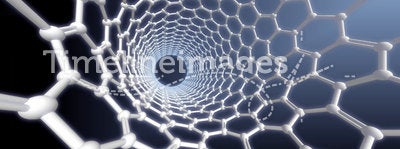 Nanotube molecule 3D rendering