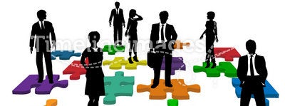 Business people human resources team puzzle