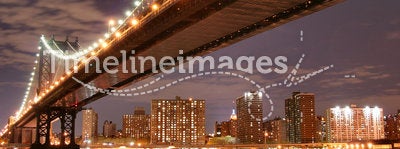 Manhattan Bridge At Night