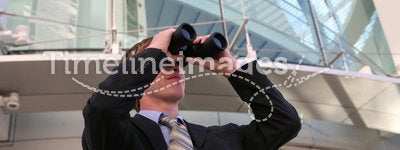 Business Man with Binoculars