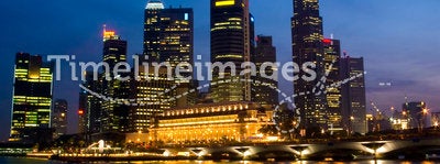 Singapore City Evening Skyline