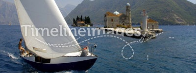 Regatta boat in Kotor Bay