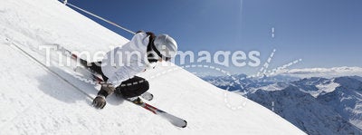 Female mountain skier