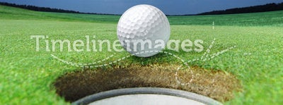 Golf ball on lip