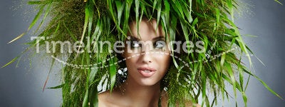 Ecology woman, green concept
