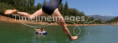 Jumping in the lake