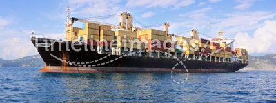 Container ship in sea