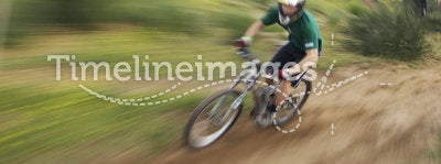 Zoom blur mountain biker