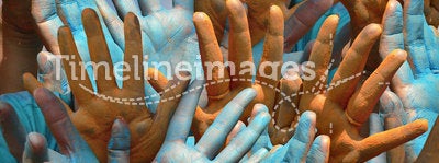 Holi - Colorful Human Hands. This image not only shows the spirit of Holi celebration but due to its abstract nature it is Suitable for many other depictions/