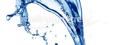 Macro blue water splash