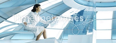 brunette operating transparent future touch i