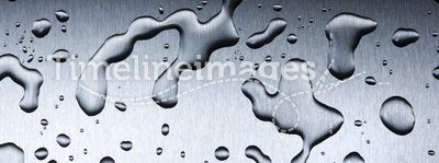 Stainless Steel Drops Water Background